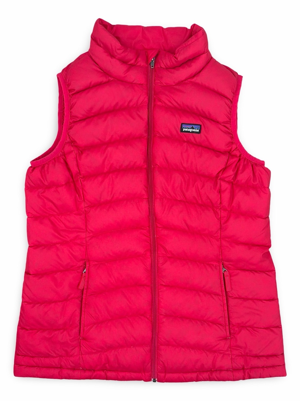 Patagonia Girls' Red Quilted Goose Down Puffer Vest Size XXL